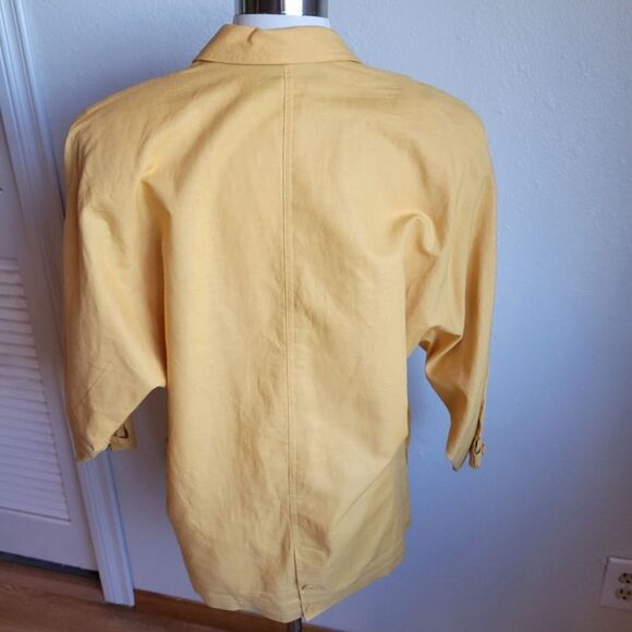 Toffs Vintage Yellow Linen Blazer - Picture 4 of 5